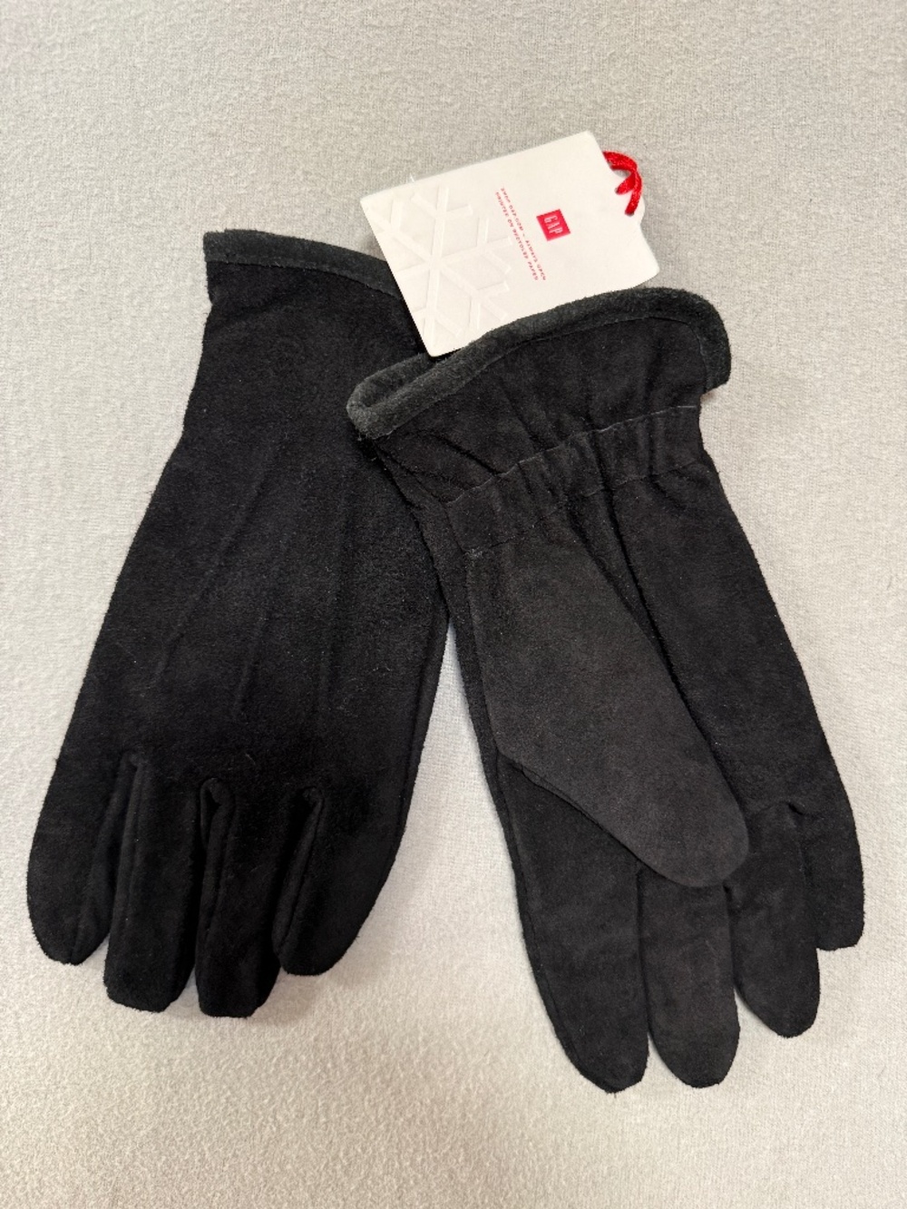 GAP NWT Genuine Suede Gloves Black Cold Weather Winter Tech Soft - Small/Medium